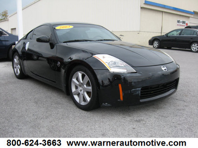 nissan 350z 2003 black coupe enthusiast gasoline 6 cylinders rear wheel drive automatic 45840