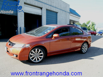 honda civic 2009 redline orange sedan si gasoline 4 cylinders front wheel drive 6 speed manual 80910