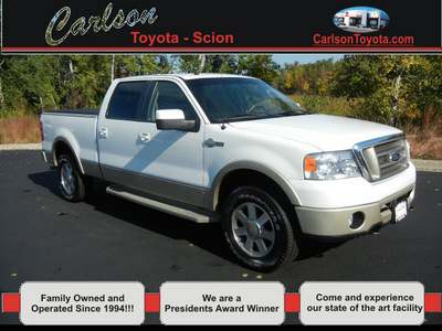 ford f 150 2008 white pickup truck king ranch 4x4 crew cab navi flex fuel 8 cylinders 4 wheel drive automatic with overdrive 55448