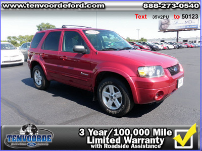 ford escape hybrid 2006 dk  red suv hybrid 4wd hybrid 4 cylinders all whee drive automatic 56301