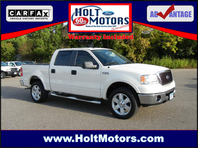 ford f 150 2008 white pickup truck 4x4 crew cab lariat flex fuel 8 cylinders 4 wheel drive automatic with overdrive 55321