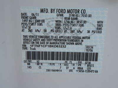 ford f 150 2011 white xl flex fuel 8 cylinders 2 wheel drive automatic 76108