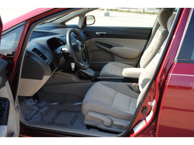 honda civic 2010 red sedan lx gasoline 4 cylinders front wheel drive automatic 77065