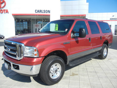 ford excursion 2005 red suv xlt 4wd gasoline 10 cylinders 4 wheel drive automatic 55448