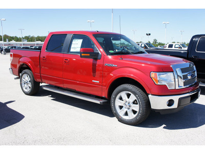 ford f 150 2011 red lariat gasoline 6 cylinders 2 wheel drive automatic 77388