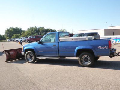 gmc sierra 3500 1997 blue pickup truck rc sl 4x4 plow gasoline v8 4 wheel drive automatic with overdrive 55318