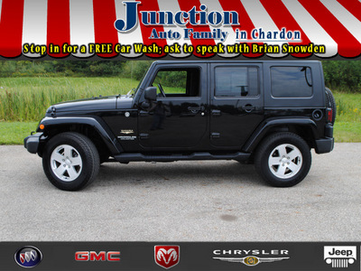 jeep wrangler unlimited 2007 black suv sahara gasoline 6 cylinders 4 wheel drive not specified 44024