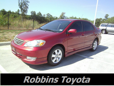 toyota corolla 2004 red sedan s gasoline 4 cylinders front wheel drive automatic 75503