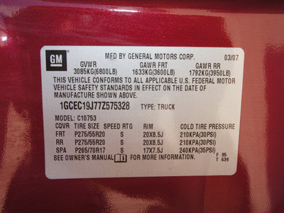 chevrolet silverado 1500 2007 red pickup truck lt1 gasoline 8 cylinders rear wheel drive automatic 76108