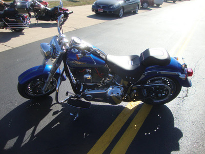 harley davidson flstf 2010 blue fat boy 2 cylinders 6 speed 45342