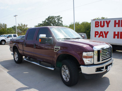 ford f 250 super duty 2008 red lariat diesel 8 cylinders 4 wheel drive automatic 76205