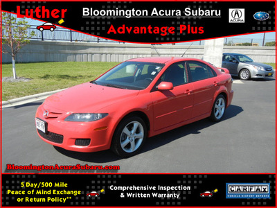 mazda mazda6 2007 red hatchback i touring gasoline 4 cylinders front wheel drive automatic 55420