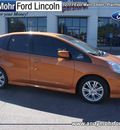 honda fit 2010 orange hatchback sport gasoline 4 cylinders front wheel drive shiftable automatic 46168