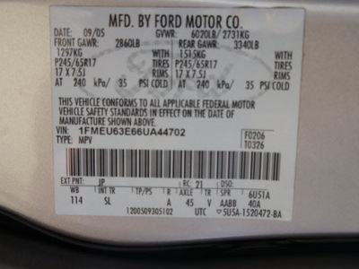 ford explorer 2006 gray suv xlt gasoline 6 cylinders rear wheel drive automatic 76108