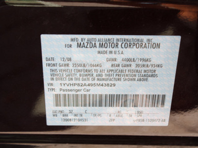 mazda mazda6 2009 black sedan i grand touring gasoline 4 cylinders front wheel drive automatic 07702
