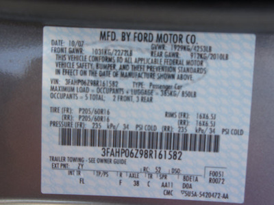 ford fusion 2008 lt  gray sedan i4 gasoline 4 cylinders front wheel drive automatic 76108