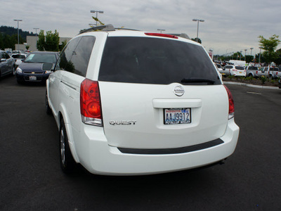 nissan quest 2006 white van gasoline 6 cylinders front wheel drive automatic with overdrive 98371