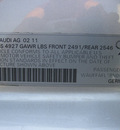 audi a4 2011 silver sedan 2 0t quattro premium plus gasoline 4 cylinders all whee drive automatic 46410