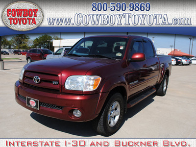 toyota tundra 2005 red limited gasoline 8 cylinders rear wheel drive automatic 75228