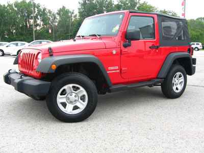 jeep wrangler 2010 red suv 4x4 sport gasoline 6 cylinders 4 wheel drive 6 speed manual 45840