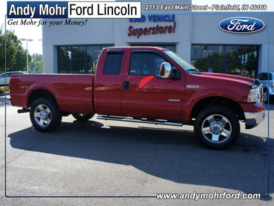 ford f 250 super duty 2007 red lariat diesel 8 cylinders 4 wheel drive automatic with overdrive 46168