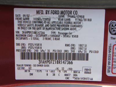 ford fusion 2008 red sedan i4 se gasoline 4 cylinders front wheel drive automatic 76108