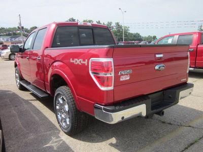 ford f 150 2011 red lariat 4x4 flex fuel 8 cylinders 4 wheel drive automatic 62863