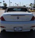 bmw 6 series 2007 white 650i gasoline 8 cylinders rear wheel drive automatic 76087