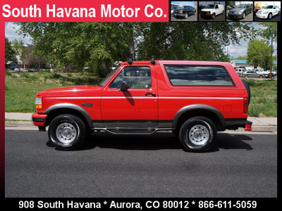 ford bronco 1996 bright red suv xlt 5 8 leather gasoline v8 4 wheel drive automatic with overdrive 80012