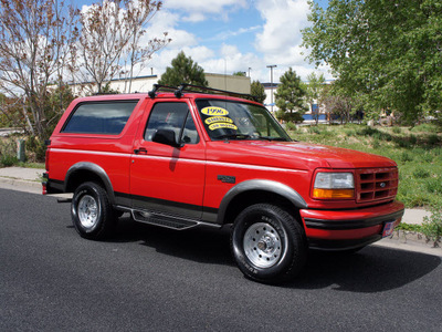 ford bronco 1996 bright red suv xlt 5 8 leather gasoline v8 4 wheel drive automatic with overdrive 80012