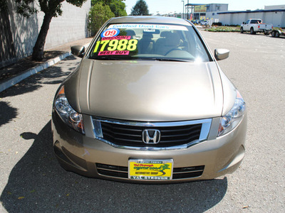 honda accord 2009 beige sedan lx gasoline 4 cylinders front wheel drive automatic 93955