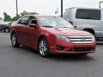 ford fusion 2011 red sedan sport gasoline 6 cylinders front wheel drive automatic 47172