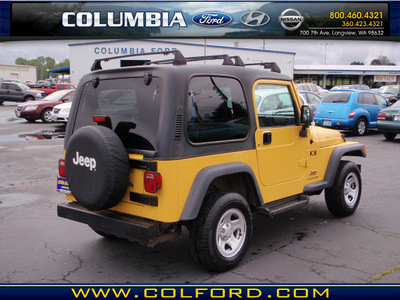 jeep wrangler 2006 yellow suv x gasoline 6 cylinders 4 wheel drive automatic 98632