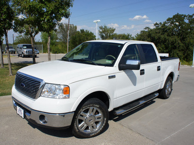 ford f 150 2008 white lariat flex fuel 8 cylinders 2 wheel drive automatic 76205
