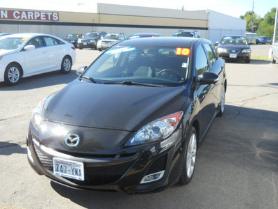 mazda mazda3 2010 black hatchback s gasoline 4 cylinders front wheel drive 6 speed manual 99208