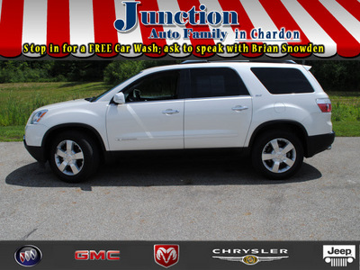 gmc acadia 2008 white suv slt 2 gasoline 6 cylinders front wheel drive 6 speed automatic 44024