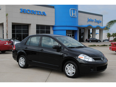 nissan versa 2011 black sedan 1 8 s gasoline 4 cylinders front wheel drive automatic with overdrive 77065
