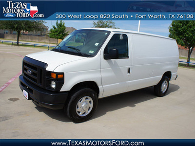 ford econoline cargo 2010 white van e 250 flex fuel 8 cylinders rear wheel drive automatic with overdrive 76108