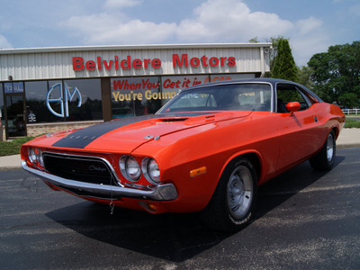 dodge challenger 1973 orange coupe v8 automatic 61008