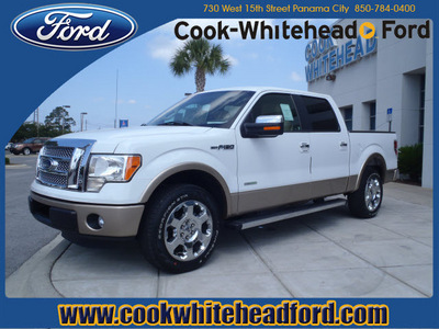 ford f 150 2011 white lariat gasoline 6 cylinders 2 wheel drive automatic 32401