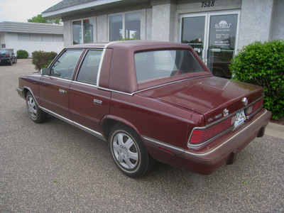 chrysler le baron 1987 maroon sedan gasoline 4 cylinders front wheel drive automatic 55016
