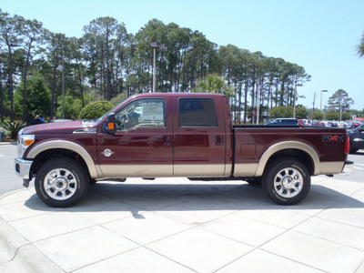 ford f 250 super duty 2011 dk  red lariat biodiesel 8 cylinders 4 wheel drive automatic 32401