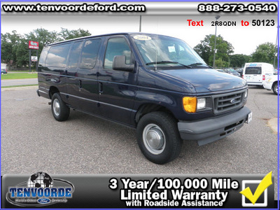 ford econoline cargo 2004 blue van e350 sd 6dr gasoline 10 cylinders rear wheel drive automatic with overdrive 56301