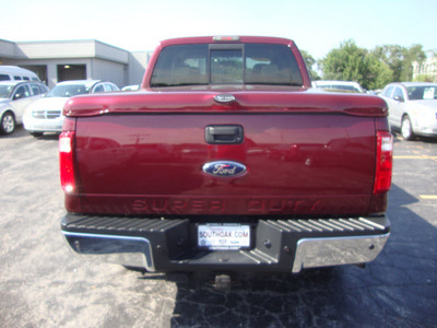 ford f 250 2008 dark red super duty lariat diesel 8 cylinders 4 wheel drive automatic 60443