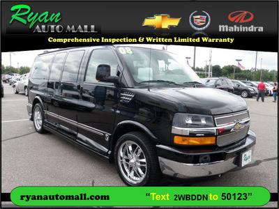 chevrolet express g1500 2008 black van explorer conversion 8 cylinders automatic 55313