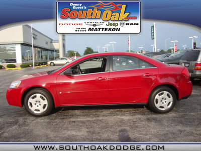 pontiac g6 2007 red sedan gasoline 4 cylinders front wheel drive automatic 60443