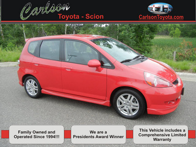 honda fit 2008 red hatchback sport gasoline 4 cylinders front wheel drive automatic 55448