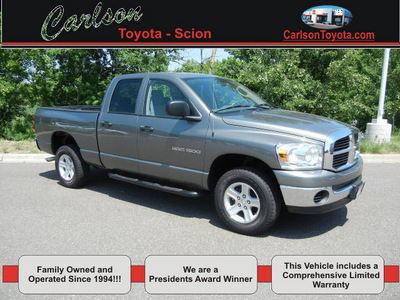 dodge ram pickup 1500 2007 gray slt 4x4 crew cab flex fuel 8 cylinders 4 wheel drive automatic with overdrive 55448