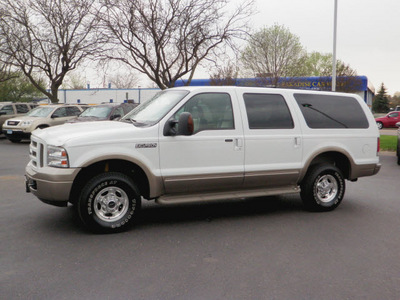 ford excursion 2005 white suv eddie bauer 4wd dvd diesel 8 cylinders 4 wheel drive automatic with overdrive 55124