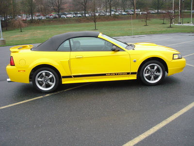 ford mustang 2004 yellow convertable gt gasoline v8 2 wheel drive manual 17972